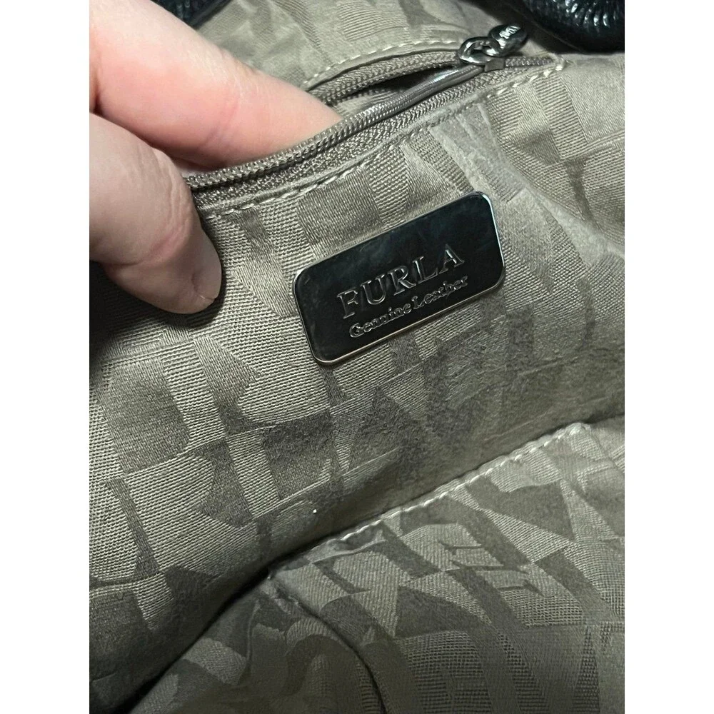 Furla Black Leather Elisabeth Hobo sling bag